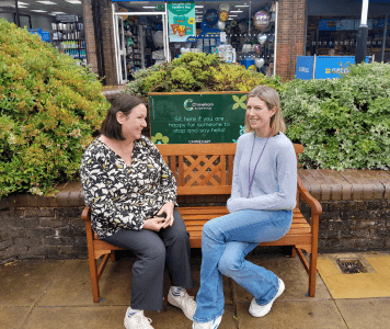 Chatter bench installed at Chineham Shopping 2 Chatter bench installed at Chineham Shopping 1
